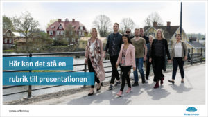 Exempel på en powerpointsida med bild och rubriken skriven i blå fält.