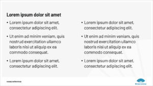 Exempel på en powerpointsida med text i två spalter på ljusgrå bottenplatta.