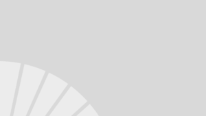 Ljusgrå platta med vit solfjäder i nedre vänstra hörnet.