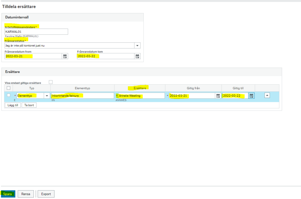 Skärmklipp, spara ersättare.
