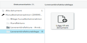 Skärmklipp, leverantörsfakturabilaga markerat.