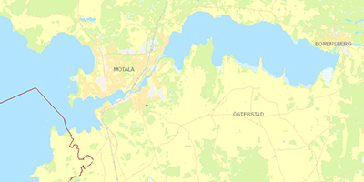 Utsnitt ut karta över Motala.
