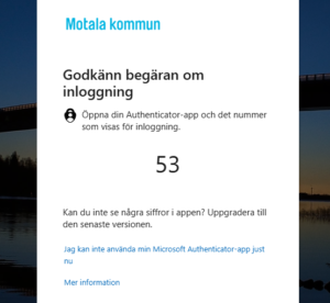 Skärmklipp, Godkänn begäran om inloggning.