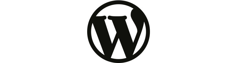 Wordpress logotyp mot vit bakgrund.